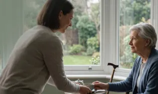 Personne aidant une personne âgée