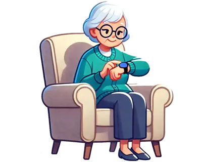 Appui sur le bracelet alarme